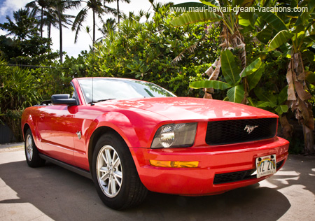 Convertible in Maui Mustang