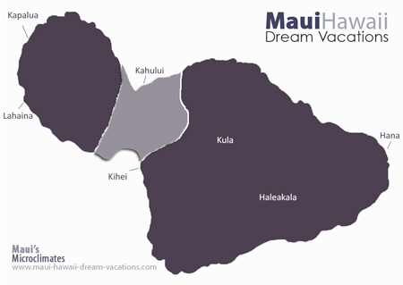 Maui Kahului Weather Map Microclimates Maui Kahului Weather Map Microclimates
