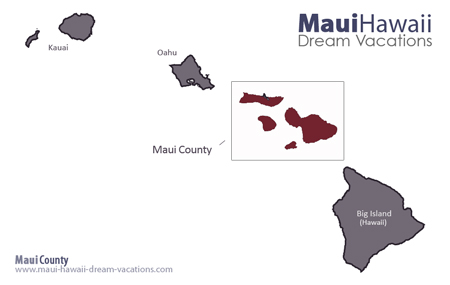 Hawaii Facts -Maui County Map Hawaiian Islands