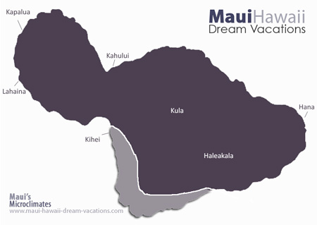 Maui Kihei Weather Map Microclimates